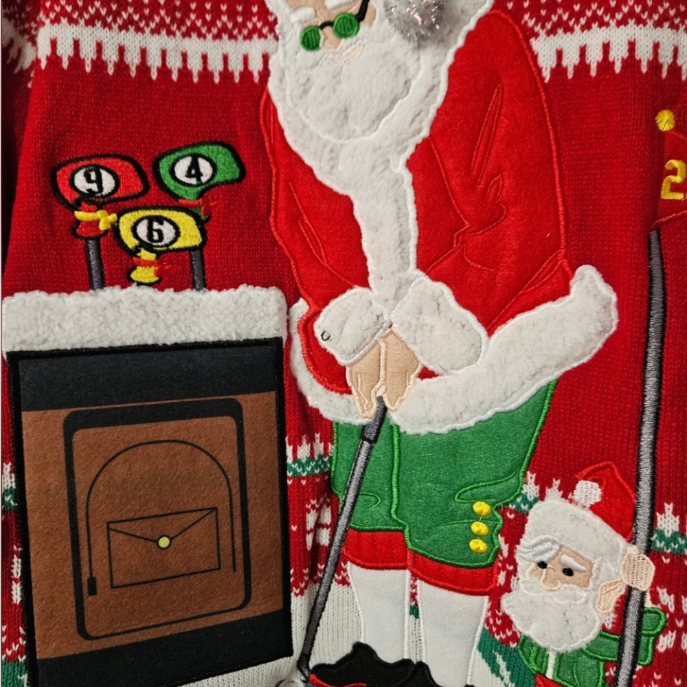 💥🆕💥JOLLIDAY Santa Golf Holiday Sweater Size: 3XB - Picture 3 of 6